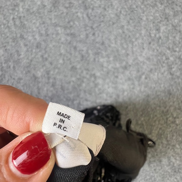 LPA Revolve Black Sequin Spaghetti Strap V-Neck Mini Dress Medium LBD Night Out - Picture 9 of 12